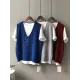 Simple 9 Colors V-Neck Loose Sleeveless Vest Simple 9 Colors V-Neck Loose Sleeveless Vest