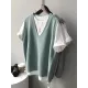 Simple 9 Colors V-Neck Loose Sleeveless Vest Simple 9 Colors V-Neck Loose Sleeveless Vest
