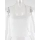 Simple Black&White Casual Sleeveless Halterneck Tanks
