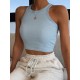 Solid Color Sleeveless Slim Sports Casual Tanks Solid Color Sleeveless Slim Sports Casual Tanks