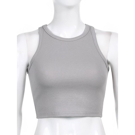 Solid Color Sleeveless Slim Sports Casual Tanks Solid Color Sleeveless Slim Sports Casual Tanks