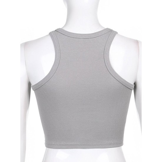 Solid Color Sleeveless Slim Sports Casual Tanks Solid Color Sleeveless Slim Sports Casual Tanks