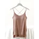 Simple Solid Color High-Low Backless Spaghetti-Neck Shirts Simple Solid Color High-Low Backless Spaghetti-Neck Shirts