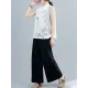 Artistic Retro Chinese-Style Printed Buttoned Stand Collar Sleeveless Vest Artistic Retro Chinese-Style Printed Buttoned Stand Collar Sleeveless Vest