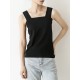 Casual Simple 6 Colors Square-Neck Sleeveless Vest Casual Simple 6 Colors Square-Neck Sleeveless Vest