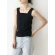 Casual Simple 6 Colors Square-Neck Sleeveless Vest Casual Simple 6 Colors Square-Neck Sleeveless Vest
