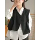 Vintage Asymmetric Solid Color Buttoned Vest Top Vintage Asymmetric Solid Color Buttoned Vest Top