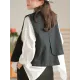 Vintage Asymmetric Solid Color Buttoned Vest Top Vintage Asymmetric Solid Color Buttoned Vest Top