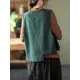 Vintage Asymmetric Solid Color Buttoned Vest Top Vintage Asymmetric Solid Color Buttoned Vest Top