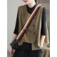 Vintage Asymmetric Solid Color Buttoned Vest Top Vintage Asymmetric Solid Color Buttoned Vest Top