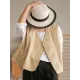 Vintage Asymmetric Solid Color Buttoned Vest Top Vintage Asymmetric Solid Color Buttoned Vest Top
