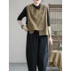 Vintage Asymmetric Solid Color Buttoned Vest Top Vintage Asymmetric Solid Color Buttoned Vest Top