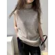 Simple Loose Solid Color High-Neck Knitting Vest Top Simple Loose Solid Color High-Neck Knitting Vest Top