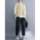 Original Stand Collar Long Sleeves T-Shirt Top&Buttoned Vest Outwear 2 Pieces Set Original Stand Collar Long Sleeves T-Shirt Top&Buttoned Vest Outwear 2 Pieces Set