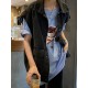 Simple Split-Joint Solid Color Denim Vest Outerwear Simple Split-Joint Solid Color Denim Vest Outerwear