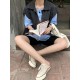 Simple Split-Joint Solid Color Denim Vest Outerwear Simple Split-Joint Solid Color Denim Vest Outerwear