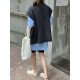 Simple Split-Joint Solid Color Denim Vest Outerwear Simple Split-Joint Solid Color Denim Vest Outerwear