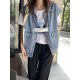 Simple Split-Joint Solid Color Denim Vest Outerwear Simple Split-Joint Solid Color Denim Vest Outerwear