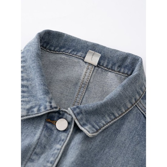 Simple Split-Joint Solid Color Denim Vest Outerwear Simple Split-Joint Solid Color Denim Vest Outerwear