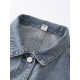 Simple Split-Joint Solid Color Denim Vest Outerwear Simple Split-Joint Solid Color Denim Vest Outerwear