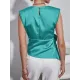 Loose Sleeveless Asymmetric Knot Solid Color Round-Neck Vest Top Loose Sleeveless Asymmetric Knot Solid Color Round-Neck Vest Top