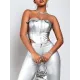 Solid Color Split-Joint Zipper Skinny Sleeveless Tube Vest Top
