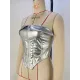 Solid Color Split-Joint Zipper Skinny Sleeveless Tube Vest Top