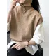 Buttoned Loose Sleeveless High Neck Vest Top Sweater Buttoned Loose Sleeveless High Neck Vest Top Sweater