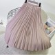 Women's Elegant Suede Pleated Midi Skirt