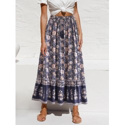 Vintage Chic Hippie Summer Tassel Elastic Waist Boho Skirt