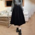 Vintage Corduroy Long High Waist Pleated Skirts