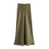 Satin Midi Woman High Waist Long Skirts Casual