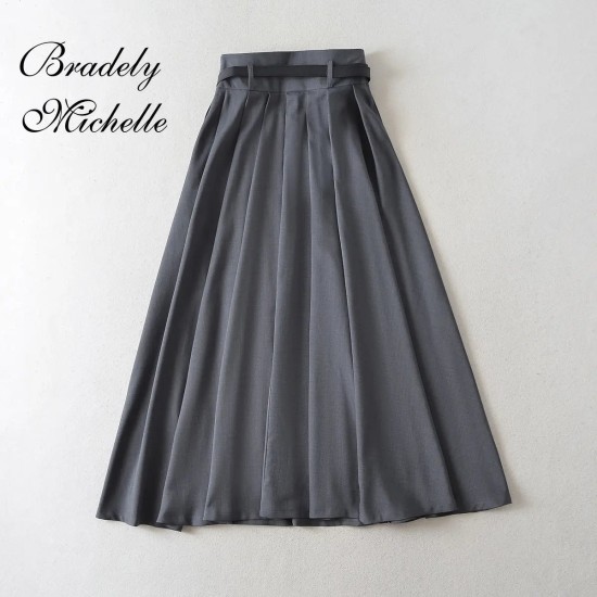 Women's Clothing Mid-length High Waist Hip Pleated Skirt Women's Clothing Mid-length High Waist Hip Pleated Skirt