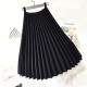 Elegant Pleated Skirt High Waist White Long Skirt
