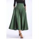 Vintage Pleated Flared Pockets Lace Up Bow Plus Size Slit Long Maxi Skirt Vintage Pleated Flared Pockets Lace Up Bow Plus Size Slit Long Maxi Skirt