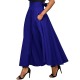 Vintage Pleated Flared Pockets Lace Up Bow Plus Size Slit Long Maxi Skirt Vintage Pleated Flared Pockets Lace Up Bow Plus Size Slit Long Maxi Skirt
