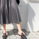 Elegant Solid Color Vintage High Waist Pleated Chic Skirt