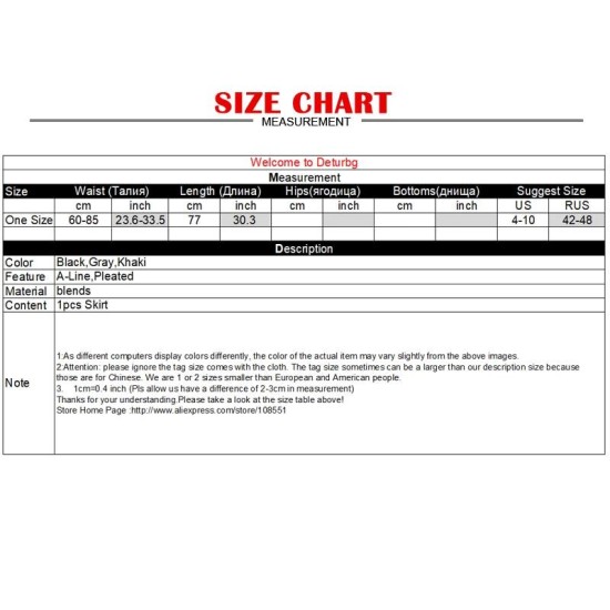 Elegant Solid Color Vintage High Waist Pleated Chic Skirt