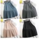 Fashion Elastic High Waist Single Breasted Bowknot Pleated Mid-Skirt