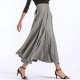 Vintage Pleated Flared Pockets Lace Up Bow Plus Size Slit Long Maxi Skirt Vintage Pleated Flared Pockets Lace Up Bow Plus Size Slit Long Maxi Skirt