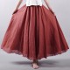Boho Vintage Linen Cotton Pleated Long Skirt