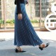Casual Chiffon Flared High Waist Long Skirts